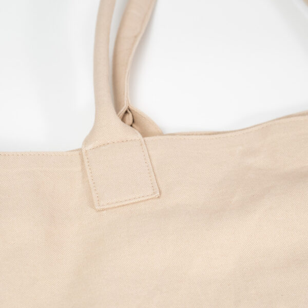 Wide bag in beige cotton canva