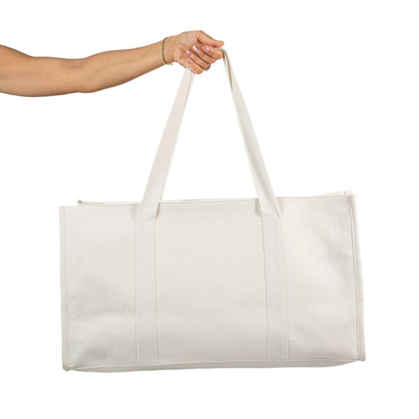 Borsa casual molto capiente in canva di cotone bianca