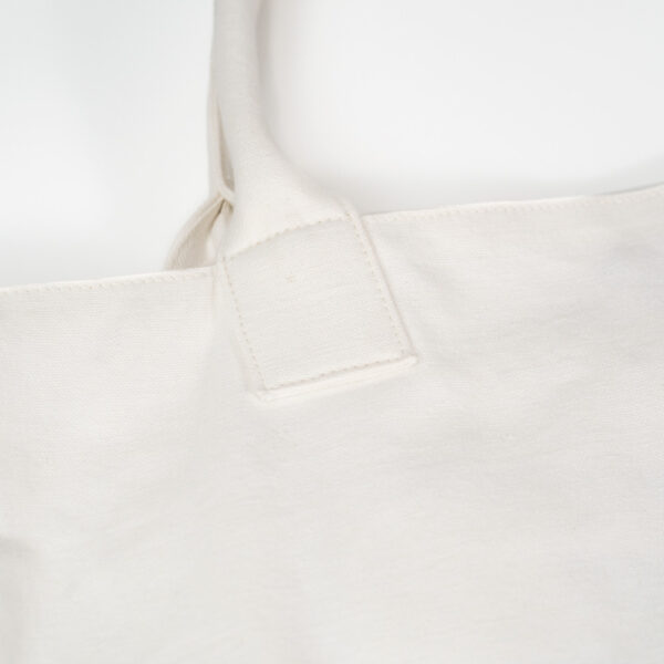 Wide white cotton canva bag
