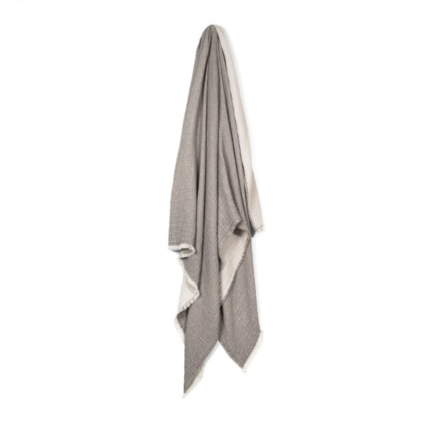 Grey 3-layer cotton muslin plaid