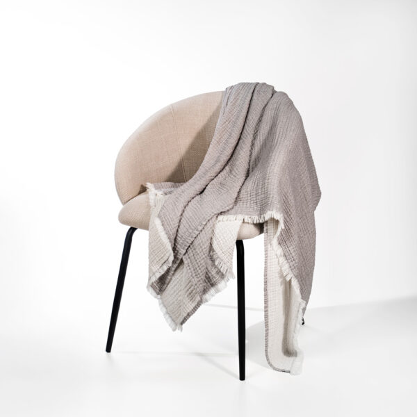 Plaid mussola di cotone a 3 strati grigio
