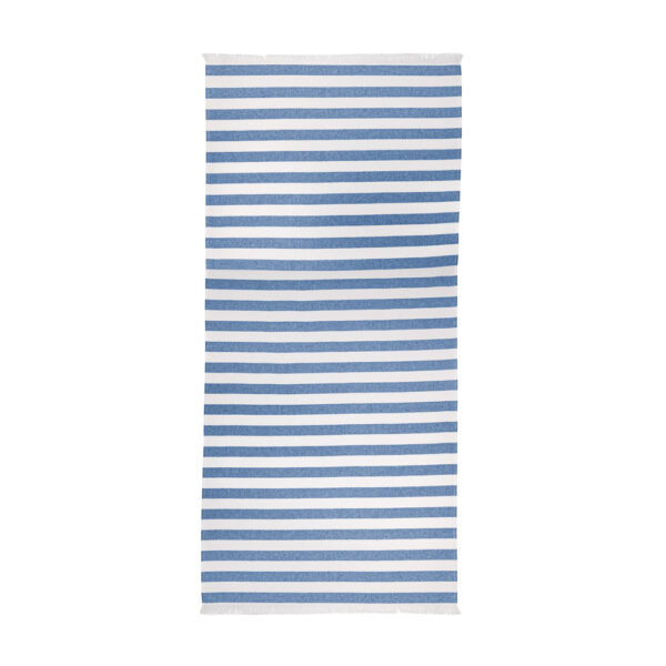 Fouta broadcloth in light cotton with bangs. White background with stripes, yarn-dyed.