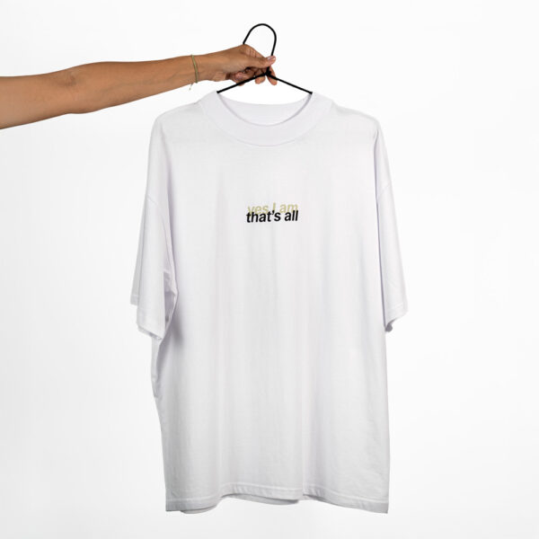 White oversized T-shirt, soft and textured