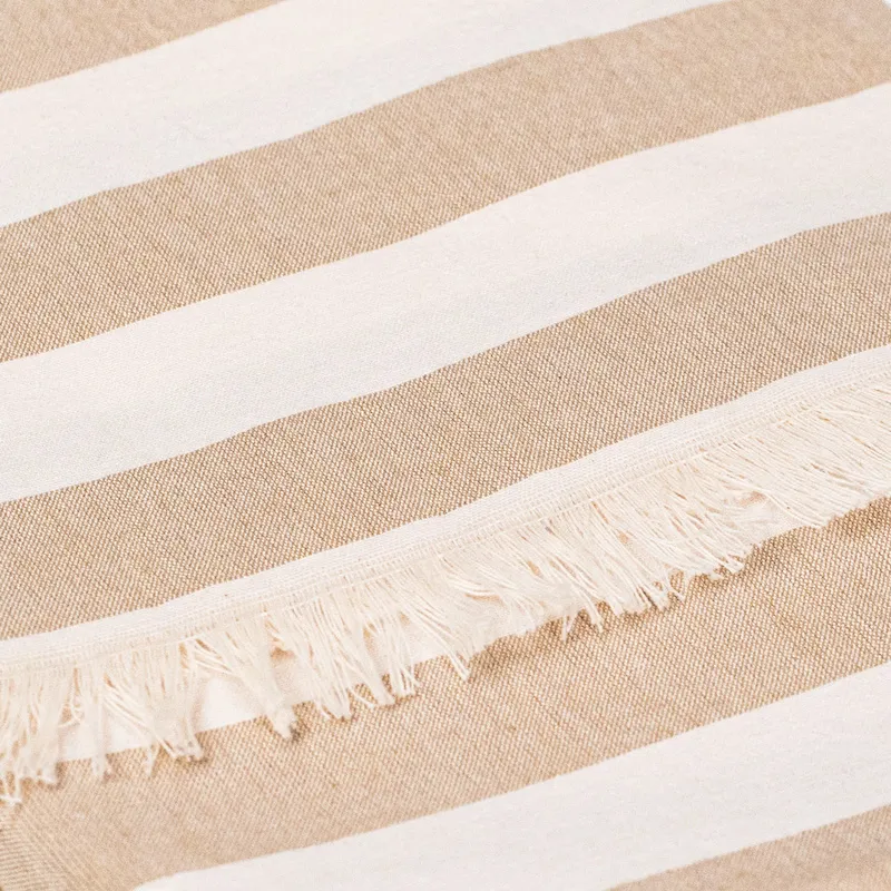 Beige cotton beach towel